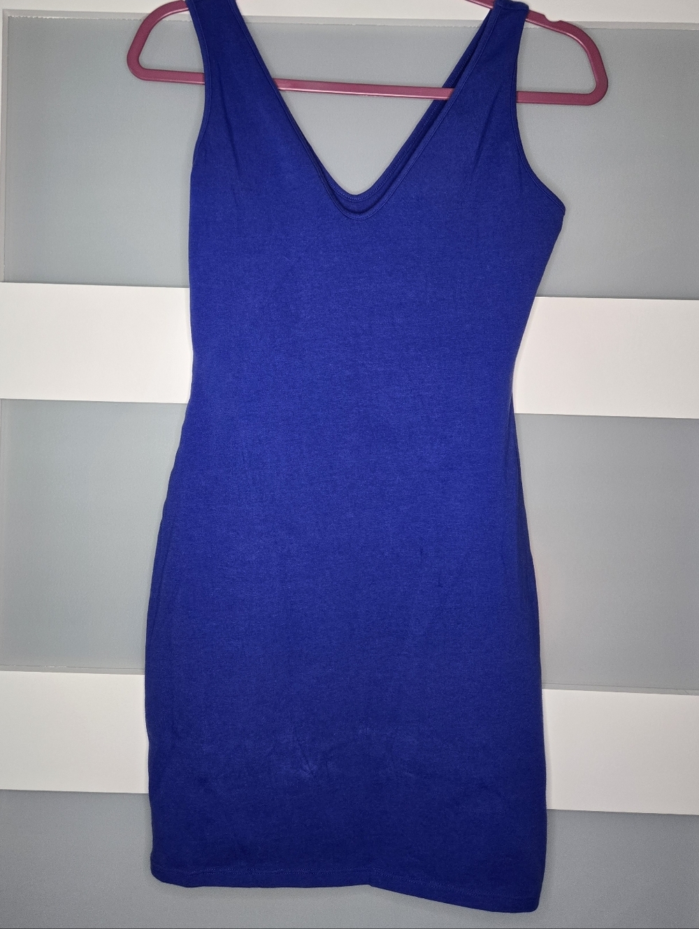 wild fable Royal Blue Sleeveless V-Neck Bodycon Mini Dress